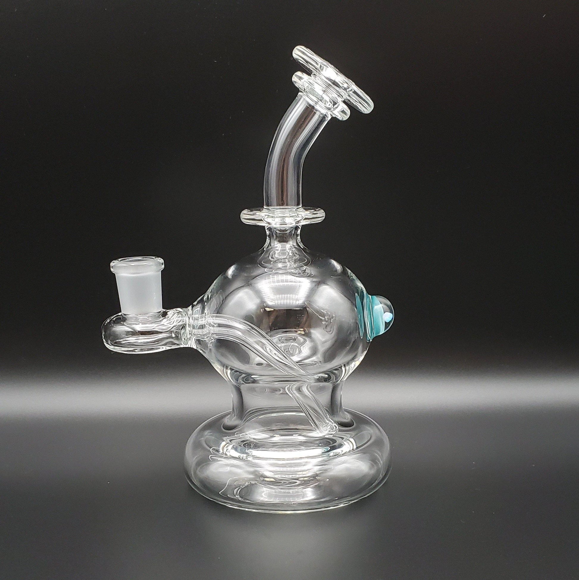 Tedrow Glass Bubble Base with Opal - Agua Azul Headie Glass Headies Hideout