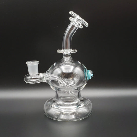 Tedrow Glass Bubble Base with Opal - Agua Azul Headie Glass Headies Hideout