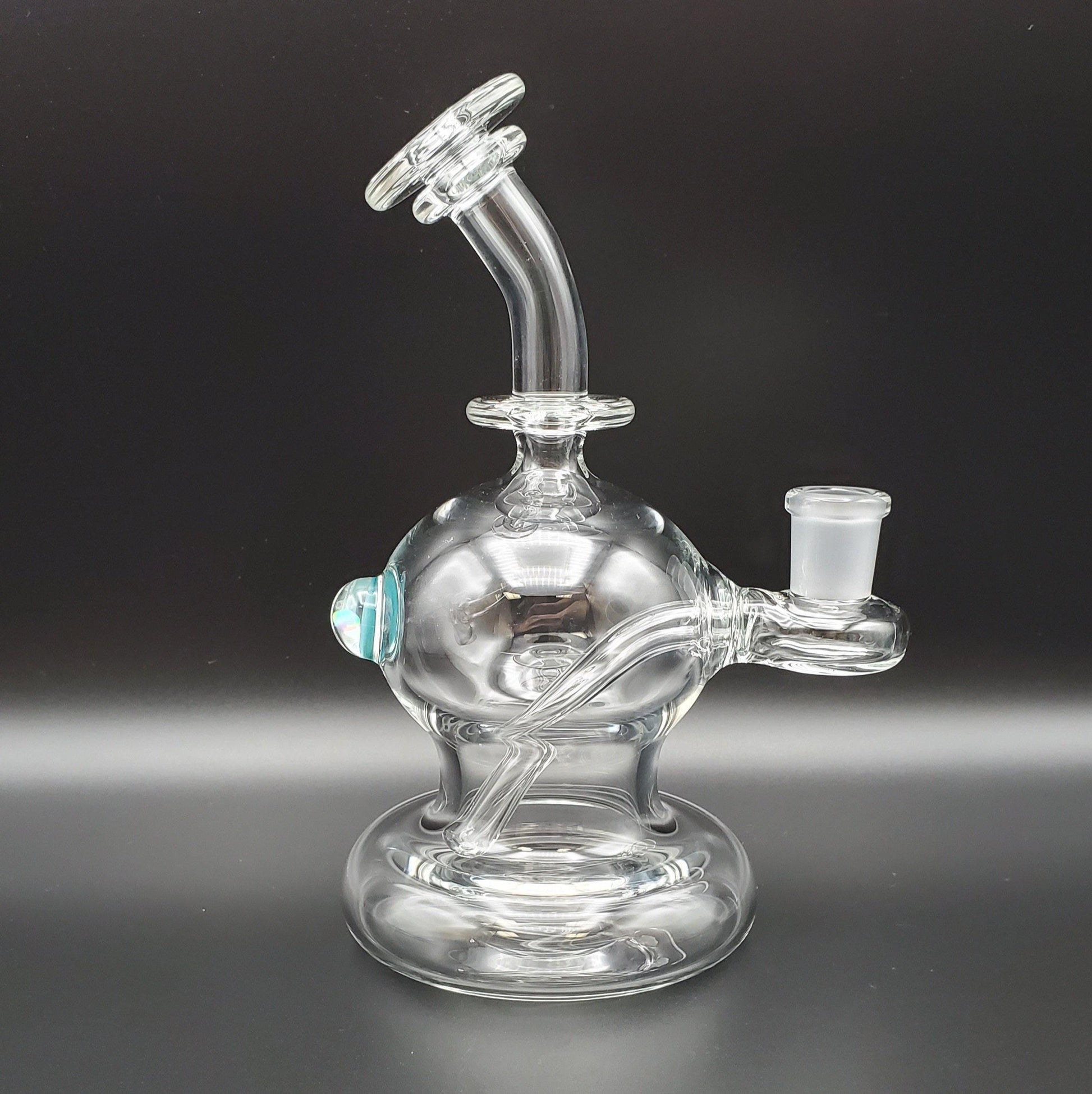 Tedrow Glass Bubble Base with Opal - Agua Azul Headie Glass Headies Hideout