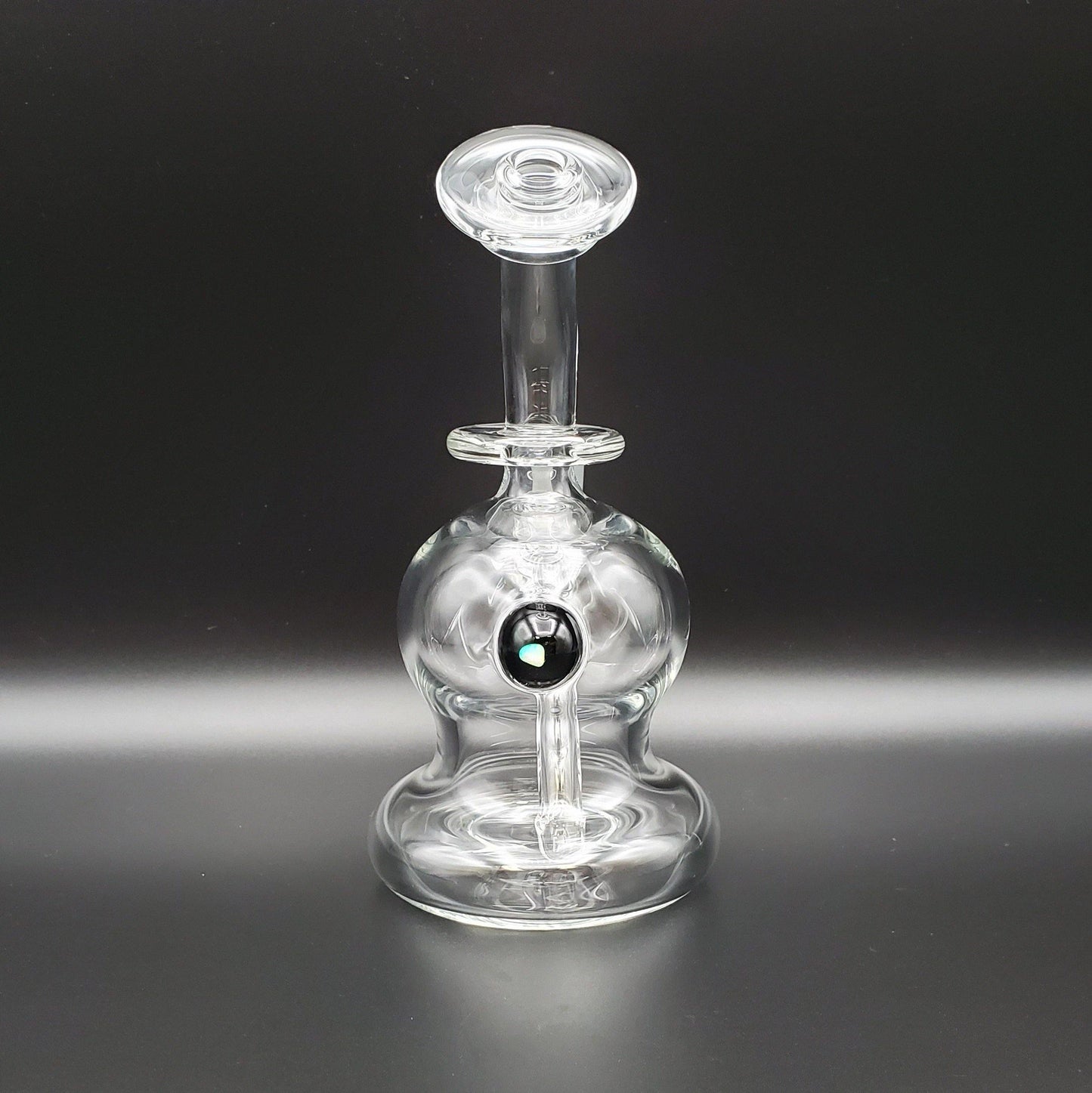 Tedrow Glass Bubble Base with Opal - Onyx Black Headie Glass Headies Hideout