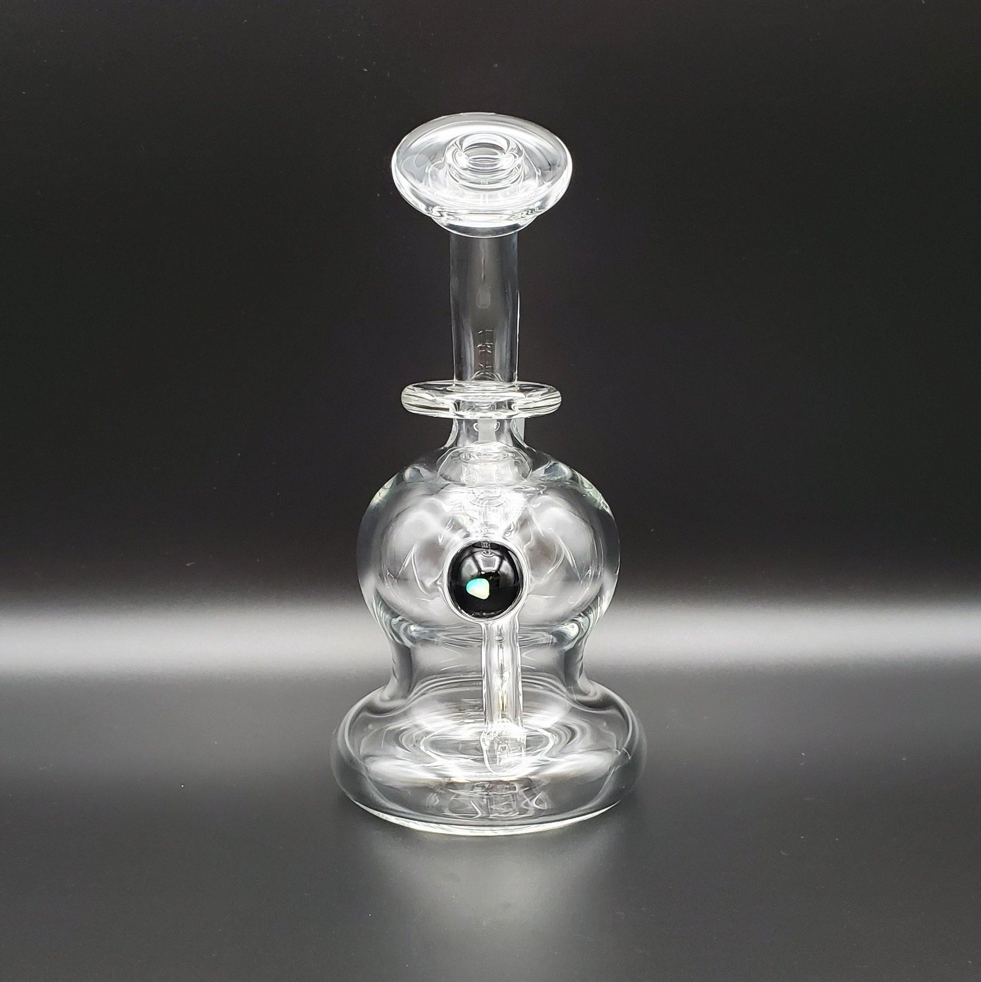 Tedrow Glass Bubble Base with Opal - Onyx Black Headie Glass Headies Hideout