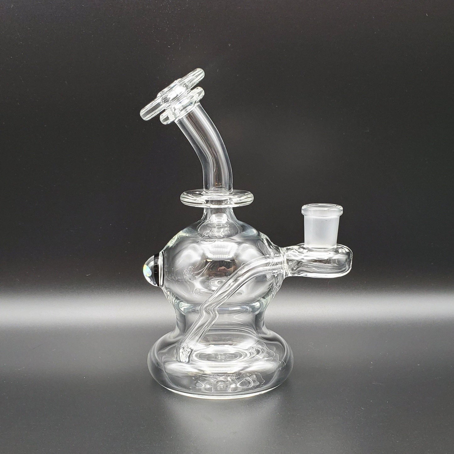 Tedrow Glass Bubble Base with Opal - Onyx Black Headie Glass Headies Hideout
