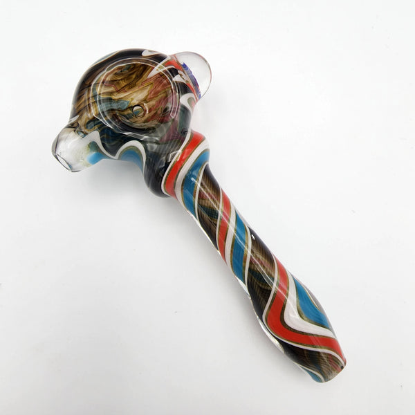 Willstar Glass Spoon Linework with Bluejackets Milli - 1A Hand Pipe Headies Hideout