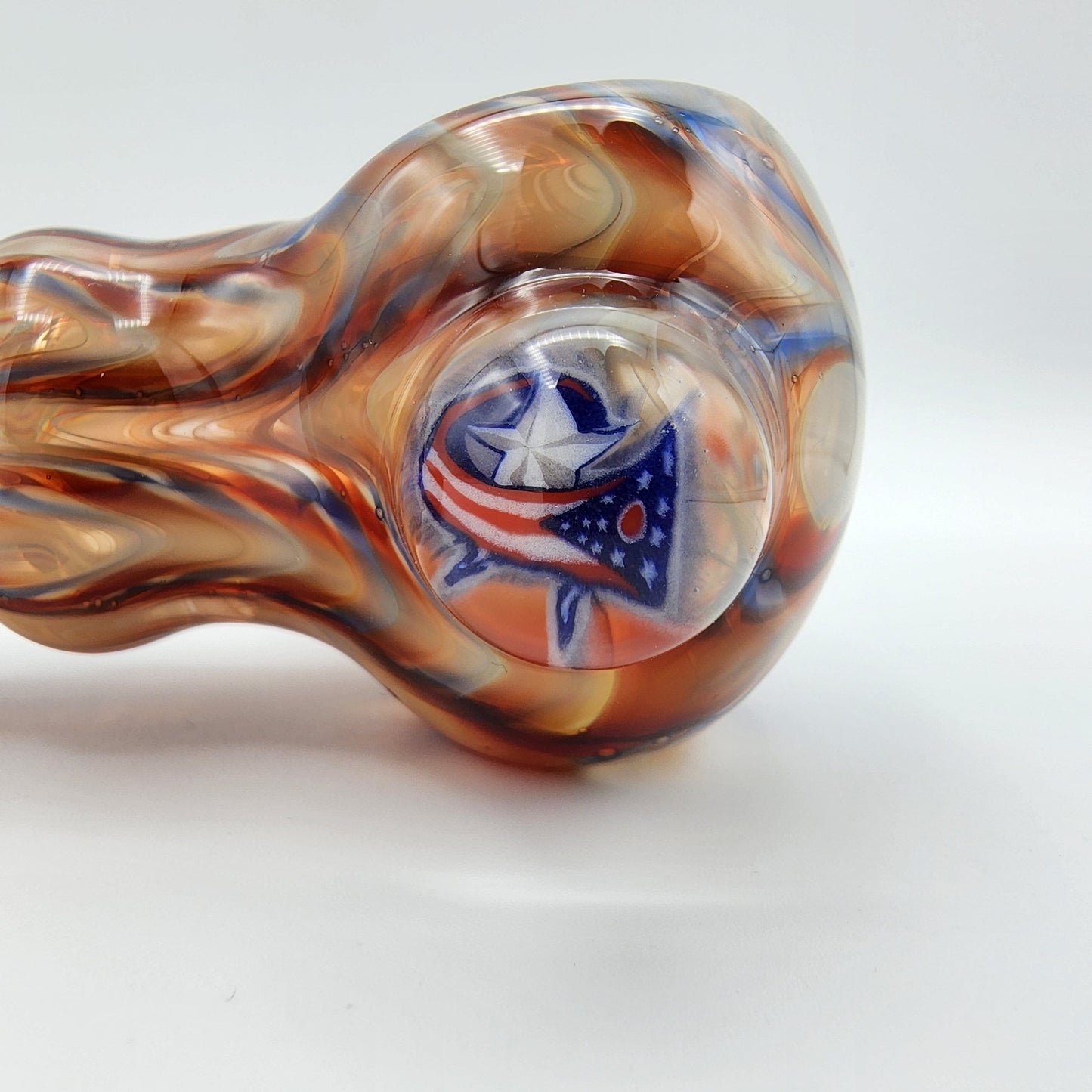 Willstar Glass Spoon Wrap and Rake with BlueJackets Milli - 1A Hand Pipe Headies Hideout