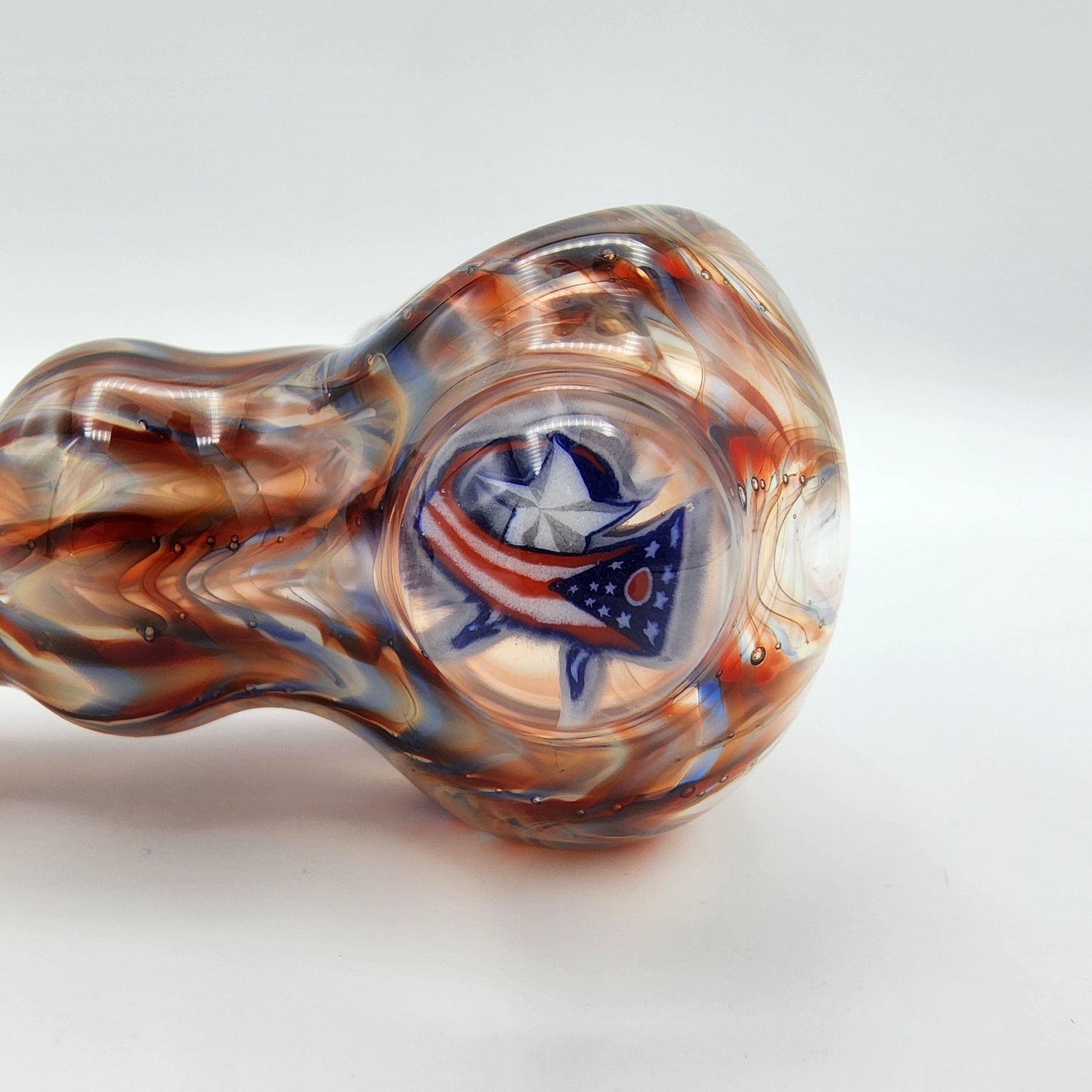 Willstar Glass Spoon Wrap and Rake with BlueJackets Milli - 2A Hand Pipe Headies Hideout